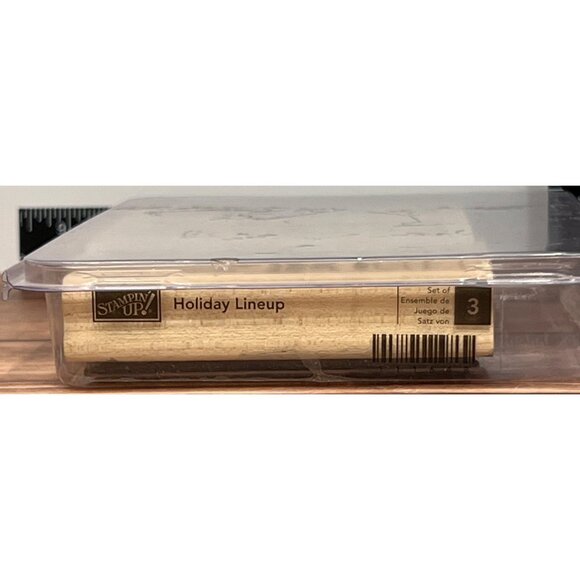 HTF 111648 Stampin Up Holiday Lineup Wood Rubber Stamp Set ELF Reindeer Snowman - Picture 4 of 5